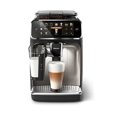 Philips Serie 5400 Cafetera Superautomática - Sistema de Leche LatteGo, 12 Variedades de Café, Pantalla Intuitiva, 4 Perfiles de Usuario, Cromado (EP5447/90)