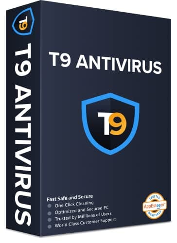 T9 Antivirus Software para Windows-1 PC, 1 año|Protección en tiempo real |Protección contra exploits y malware |Protección USB |Cortafuegos e Internet (solo por correo electrónico, en 2 horas, sin CD)