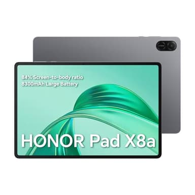 HONOR Pad X8a Tablet 4GB 64GB, Ampliable hasta 1TB, Pantalla 11 Pulgadas 90Hz, 8300mAh Batería, Snapdragon 680, Android 14, WiFi Tablet, Gris