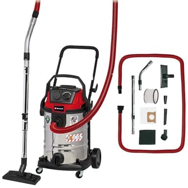 Einhell TE-VC 2230 SACL - Aspirador en seco y húmedo (1400 W, 220 mbar, Filtro de Pliegues HEPA Incl. Sistema de Limpieza de Filtro, 30 L, Clase de protección Frente al Polvo L, Enchufe automático)