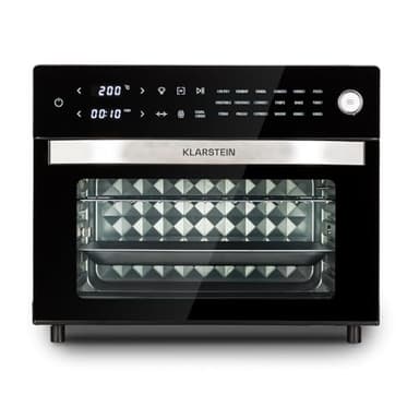 Klarstein Vigor Air Horno freidora sin aceite, horno de aire sin aceite, 1800 W, 30 litros de capacidad, 18 programas, calor superior e inferior, negro