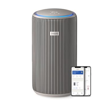 Philips PureProtect Serie 3200: Purificador de aire inteligente, HEPA y filtro de carbón activo, CADR 500 m³/h para 130 m², ultrasilencioso, captura el 99,97% de alérgenos, App conectada (AC3210/12)