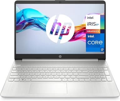 HP 15s-fq5100ns - Ordenador portátil de 15.6" Full HD (Intel Core i7-1255U, 16GB RAM, 512GB SSD, Intel Iris Xe Graphics, Sin Sistema Operativo) Plata - Teclado QWERTY Español