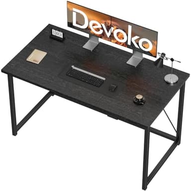 Devoko Escritorio pequeño para Ordenador, 120 x 50 x 73 cm Escritorio, Mesa de Oficina en casa, Escritorio para Ordenador portátil, Mesa de Diseño Industrial Negro