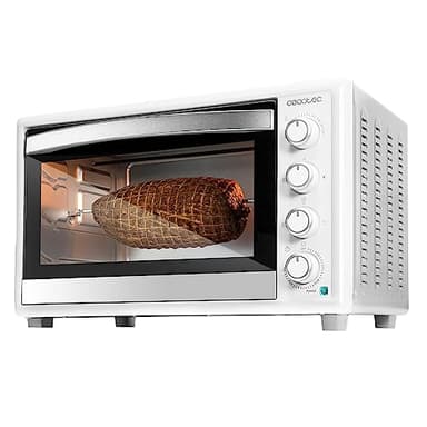 Cecotec Horno Convección de Sobremesa de 46 Litros Bake&Toast 4600 White Gyro. 2000 W, Luz Interior, 12 Funciones, Temperatura hasta 230º, Puerta de doble Cristal, Incluye Rustidor Giratorio