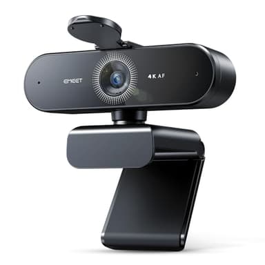 EMEET Webcam NOVA 4K, 4K con 2 micrófonos, cancelación de ruido, cámara Ultra HD 73°, PDAF, para Mac, portátil