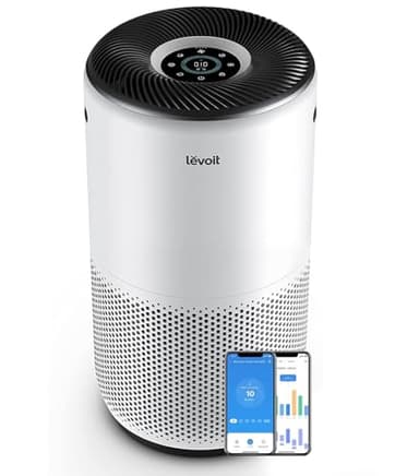 LEVOIT Purificador de Aire Inteligente con APP y ALEXA, Purificador de Aire CADR 400m³/h a 83m², 24dB Silencioso, Pantalla PM2.5, Filtro HEPA, Elimina el 99.97% de Alergias Polen Polvo Olores