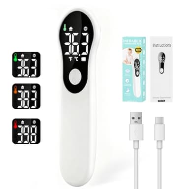 Termometro Digital para fiebre para bebés,niños y adultos,Termometro bebe infrarrojo sin contacto para la Termómetro frente,con mediciones precisas instantáneas,alarma de fiebre,℃ y ℉ Conmutable