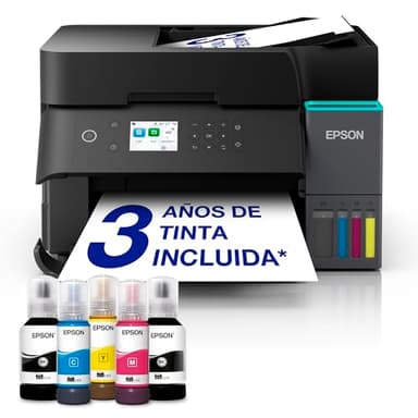 Impresora multifunción EcoTank ET-3950 A4 con depósito de Tinta, conexión Wi-Fi, ADF, impresión a Doble Cara, escaneado, Copia y Tinta incluida para hasta 3 años