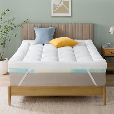 Zinus Topper Viscoelástico 135x190 cm - Grosor 10 cm - Sobrecolchon con Células Abiertas - Certificado Oeko-Tex - Espuma Confort - Firmeza Media - Mejorar el Descanso y la Comodidad