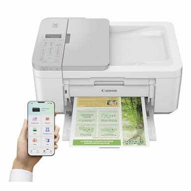 Canon Pixma TR4756i Impresora Multifunción 4 en 1, Compatible con Pixma Print Plan, Impresión, Escaneo y Copia, WiFi, Cartuchos XL, ADF de 20 Hojas, Impresión a Doble Cara Automática, Blanco