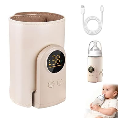 Calentador de biberones para bebé, Calienta Biberones portátil para Leche, Calentador de Botellas con Pantalla LED, 6 niveles temperatura ajustable, Calentador Biberones USB para Hogar, Coche, Viajes