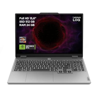 Lenovo LOQ Gen 9 - Ordenador Portátil Gaming IA 15.6" FHD, 144 Hz (AMD Ryzen 7 7435HS, NVIDIA GeForce RTX 4050, 24 GB RAM, 512 GB SSD, Wi-Fi 6, Sin Sistema Operativo) Teclado QWERTY Español - Gris
