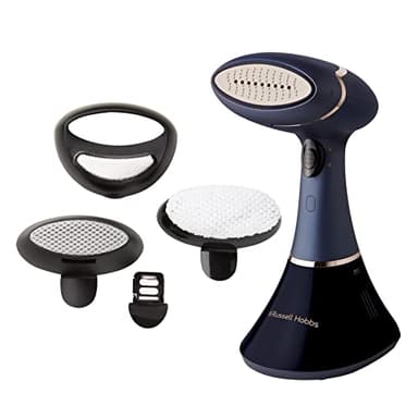 Russell Hobbs Plancha Vertical [1800W, 32g de generación de vapor] Steam Genie Aroma (suela cerámica, depósito 200 ml, 3 accesorios, difusor aroma, elimina arrugas, plancha y reduce olores) 28041-56