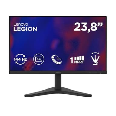 Lenovo Legion R24s - Monitor Gaming FHD 23.8" (IPS, Tasa de Refresco 144 Hz, Tiempo de Respuesta 1ms MPRT, 16:9, HDMI 2.1 + DP 1.2, VESA MediaSync - AMD FreeSync, Soporte Inclinable) - Negro