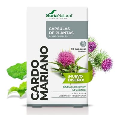 Soria Natural Cardo Mariano Pastillas - Liberación Prolongada para la Salud del Hígado - Ayuda a la Desintoxicación y Protección Hepática, Depurativo, Detox, Elimina Toxinas