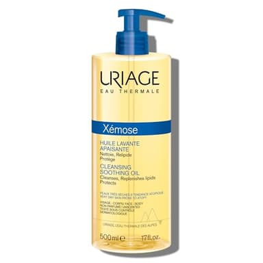 URIAGE XEMOSE Gel de ducha para piel seca, con tendencia atópica I Calma para un confort duradero. Gel en aceite espumoso, suave y nutritivo I Cara y cuerpo I Sin perfume sin jabón I pH fisiológico.