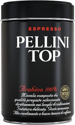 Pellini Café Top 100% Arábica, Café Molido para Moka de Aroma Intenso y Envolvente, Mezcla 100% Arábica de Tueste Delicado, Envase de 250g