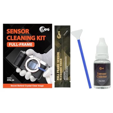UES FFR24 DSLR y Kit de Limpieza de Sensor de cámara de Marco Completo sin Espejo, solución de Limpieza Profesional para sensores CMOS y CCD: 14 hisopos de Limpieza de Sensor de fotograma Completo de