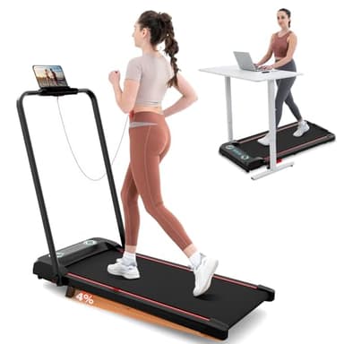 LIKESPORTING Cinta de Correr, Cinta de Correr eléctrica Que Ahorra Espacio, 4 en 1 Plegable con inclinación, 1400 W con Mando a Distancia y Pantalla, Adecuada para el hogar y la Oficina