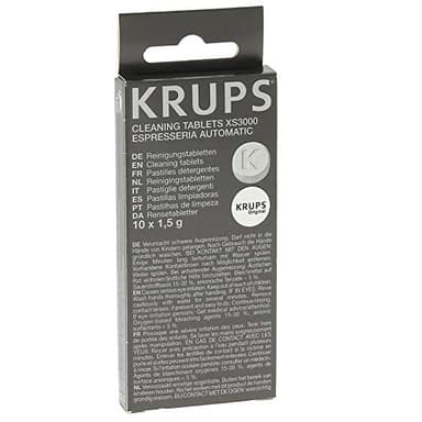 Krups Pastillas limpiadoras para máquinas de café súper automáticas, pack de 10 pastillas, eliminan grasa y residuos, protegen el circuito de agua y alargan la vida útil, XS300010
