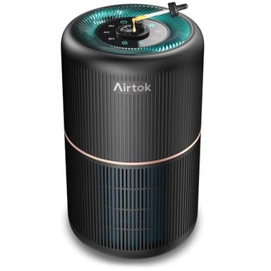 AIRTOK Purificador de Aire, Purificador de Aire Con Esponja de Fragancia, Filtro HEPA Para Alergias, Humo, Caspa De Mascotas y Olores, con Luz nocturna, temporizador, bloqueo para niños, 25dB