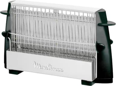 Moulinex Multipan- Tostador clásico de 760 W para todo tipo de pan, hasta 4 rebanadas, empuñadoras laterales frías, pequeño, fácil de transportar y de usar, Color Negro, A15453