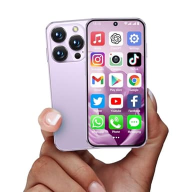 BLKE Mini teléfono inteligente 4G mejorado desbloqueado de 3.9 pulgadas, pantalla completa HD de 1950 mAh, Android 12, SIM dual 3 GB + 32 GB, teléfono celular pequeño 4G más pequeño del mundo para