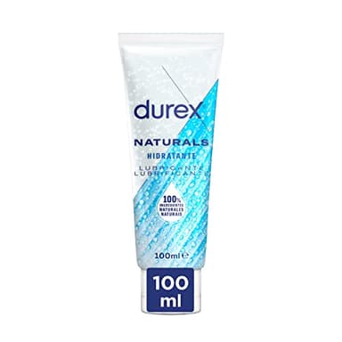 Durex Naturals Hidratante Lubricante, Ácido Hialurónico, 100 Porciento Natural Sin Fragancia, Colorantes Ni Agentes Irritantes - Negro, 100 ml (Paquete de 1)