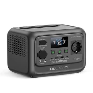 BLUETTI Elite 30 V2 Estación de Energía Portátil, Generador Solar de 288Wh, 600W Salidas CA (Power Lifting 1500W), Batería LiFePO4 de Carga Rápida para Camping, Viajes por Carretera y Cortes de Luz