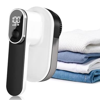 HAPPHOOH Quitapelusas Electrico, Quita Pelusas Ropa Recargable, Cuchilla de 6 Hojas, 3 Velocidades, Pantalla LED, Quita Bolas de la Ropa y Muebles