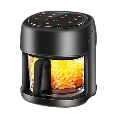Freidora de aire caliente, 4,5 l, con pantalla táctil completa y ventana, 8 programas, cocción y cocción sin grasa, Hriteuse Freidora de aire caliente con fácil limpieza, actualización, color negro