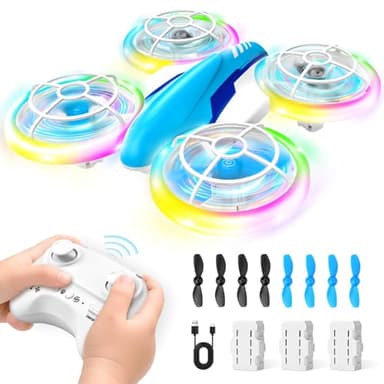 Dron RC para Niños de 6 a 14 Años con Luces LED, Vuelo en 360° y Aterrizaje con Una Tecla - Juguete de Cuadricóptero para Niños y Niñas