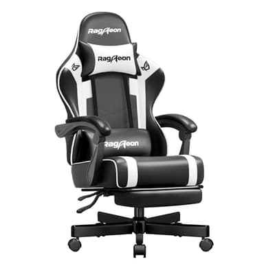 Riftracer Silla Gaming Adulto Cadeira Gamer-Sillas Gaming Ergonómica Reposacabezas y Soporte Lumbar Reposapiés Extensible Inclinación del Respaldo de 90-135° Capacidad de Carga 150 Kg Negro