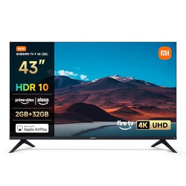 XIAOMI TV F 43, 43 Pulgadas (109 cm), 4K UHD, Smart TV, Fire OS8, Control por Voz Alexa, HDR10, MEMC, 2GB+32GB, Compatible con Apple AirPlay