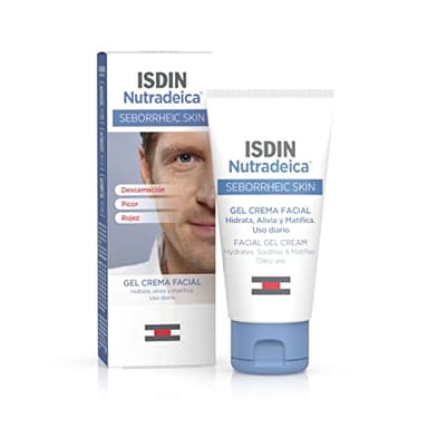 ISDIN Gel-crema facial indicado para el tratamiento del exceso de sebo, Descamación, Picor y eritema de la piel seborreica facial, 50 ml (Paquete de 1)