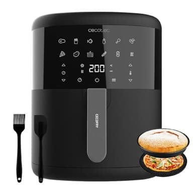 Cecotec Freidora de Aire sin Aceite de 6 L Air Fryer con Accesorios Cecofry Bombastik 6000 Full. 1700 W, Tecnología PerfectCook, Temperatura y Tiempo Regulables, Control Táctil, 12 Modos
