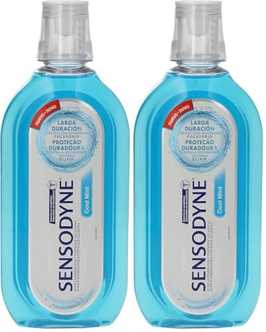 Sensodyne Enjuague Bucal Cool Mint, Para Dientes Sensibles, Protección Duradera Sin Alcohol, Alivio Clínicamente Probado, 500 ml (Paquete de 2)