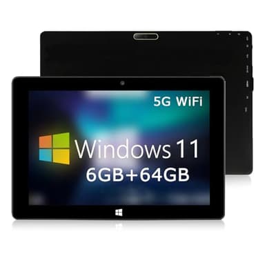 TPSPAD Tablet Windows 11 Tablet táctil de 10,1 Pulgadas, 6GB RAM+64GB ROM, Procesador de Doble núcleo, HD 1280×800 IPS, 1.6GHz 5G WiFi+Bluetooth 4.0+6000mAh+2MP + 5MP Dual Camere+Tipo C+OTG