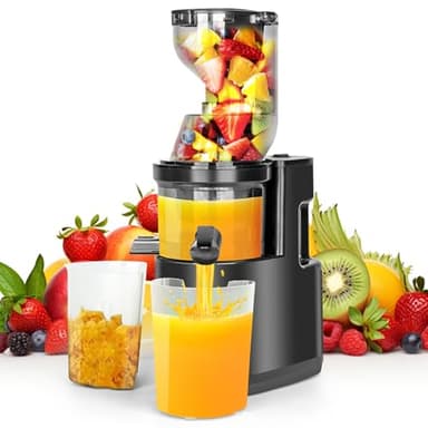 Gaethra Extractor de Zumos y Verduras 550W, Licuadora Prensado en Frio con Función de Reversa, Juicer Machine 100% Libre de BPA, Apertura De 82MM Y Máquina De Jugo De 1,2L, Apta Para Lavavajillas