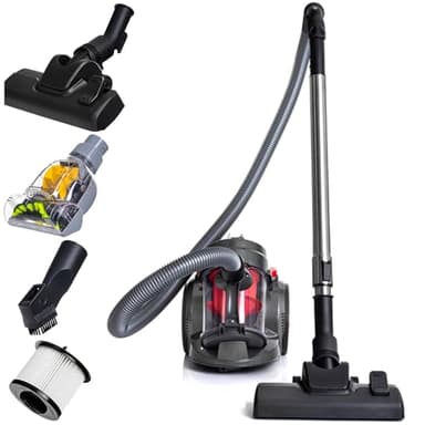 Lehmann LHOCV-7018 Aspirador sin Bolsa Ciclónica, 4000W, Aspiradora Potente con Gran Poder de Succión, con Kit de Boquillas, Filtro HEPA, Depósito de Polvo de 1,8 L, Compacto y Ligero