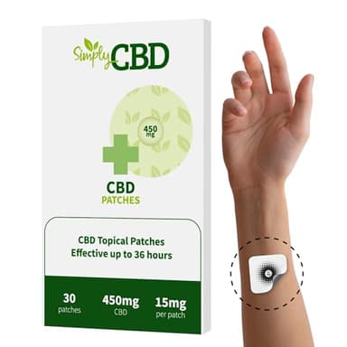 Simply CBD Parches - 30 parches tópicos de CBD - 15 mg por parche blanco