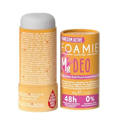 Foamie Desodorante Sólido para Mujeres "Happy Day" - Nueva formulación - Deo Stick con fragancia floral, desodorante eficaz 48h sin aluminio - stick desodorante vegano & sin plástico, 40g