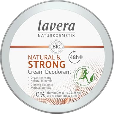 lavera, Crema desodorante natural fuerte vegana cosmética natural ginseng orgánico minerales naturales sin aluminio 48 horas desodorante protección 50 ml, 1 unidad