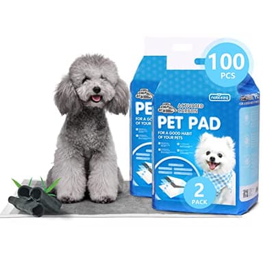 Nobleza 100x Carbón Empapadores para Mascotas, Alfombras de Entrenamiento para Perros, Toallitas de Adiestramiento Cachorros, 60 x 60 cm, Tamaño Regular, 100 Unidades