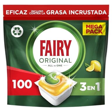 Fairy Original Todo En Uno Cápsulas De Lavavajillas Limón, 100 Cápsulas