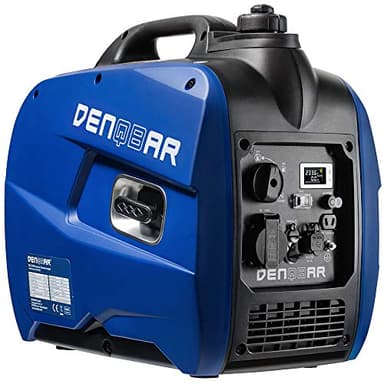 Generador inversor DENQBAR DQ-2100 de 2100W, Generador de gasolina 230V, USB Fast-Load, silencioso, Pantalla LED, motor de 4 tiempos, portátil - camping, obras y de emergencias