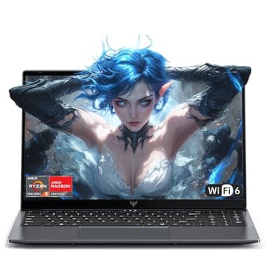 Tivique Ordenador Portatil Gaming 15.6 Pulgadas 16GB RAM+512GB SDD NVMe PCIe 3.0 SSD Soporte 4TB Expansión SSD,Procesador Ryzen5 7430U, Gaming Laptop, Leichtgewicht,WiFi6,HDMI