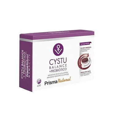 Prisma Natural - Gynactiv CYSTU-BALANCE + PROBIOTICOS, complemento para la mujer | con arándano rojo y d-manosa| Formula mejorada | PROBIÓTICO NuVGA-1. Formato 30 comp bicapa (400 gr)
