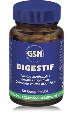 GSN | Digestif | Digestiones Saludables | Ayuda y Mejora la Digestión, Acidez, Hinchazón | Complemento Digestivo Natural | Con Plantas Medicinales, Dolomita Polvo y Enzimas Digestivas | 50 cápsulas
